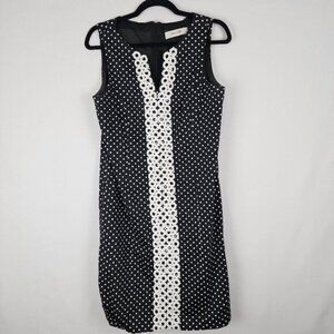 Jones Studio Polka Dot Embroidered Dress 8